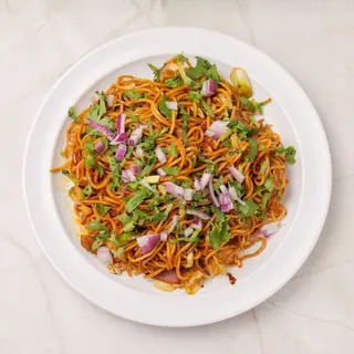 Nepali chowmein — wok-tossed stir-fried noodles with crisp fresh vegetables and Himalayan spices