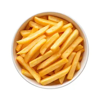 Bowl of golden crispy french fries at Laliguras Restaurant